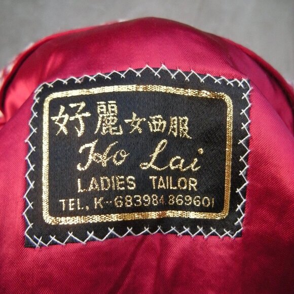 Ho Lai Ladies Tailor Couture Wool Jacket Red Silk Lined SIZE S/M - Picture 3 of 11